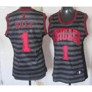 Bulls #1 Derrick Rose Black/Grey Women's Groove Stitched NBA Jersey Bulls #1 Derrick Rose Black/Grey Women's Groove Stitched NBA Jersey