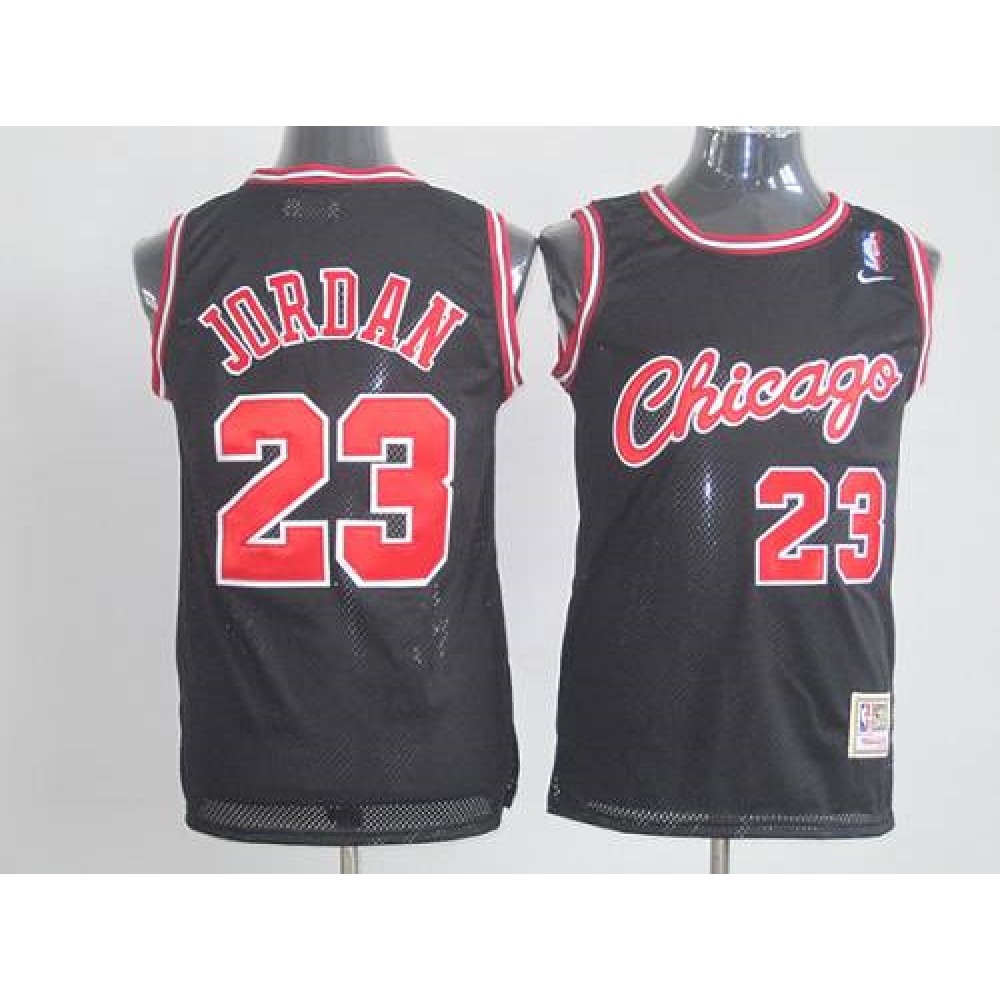 Bulls #23 Michael Jordan Black Throwback Stitched NBA Jersey