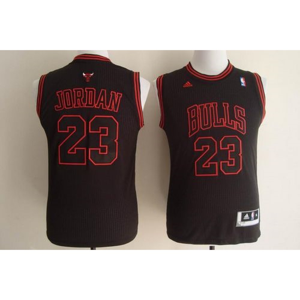 Bulls #23 Michael Jordan Black Stitched Youth NBA Jersey