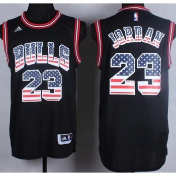 Bulls #23 Michael Jordan Black USA Flag Fashion Stitched NBA Jersey Bulls #23 Michael Jordan Black USA Flag Fashion Stitched NBA Jersey