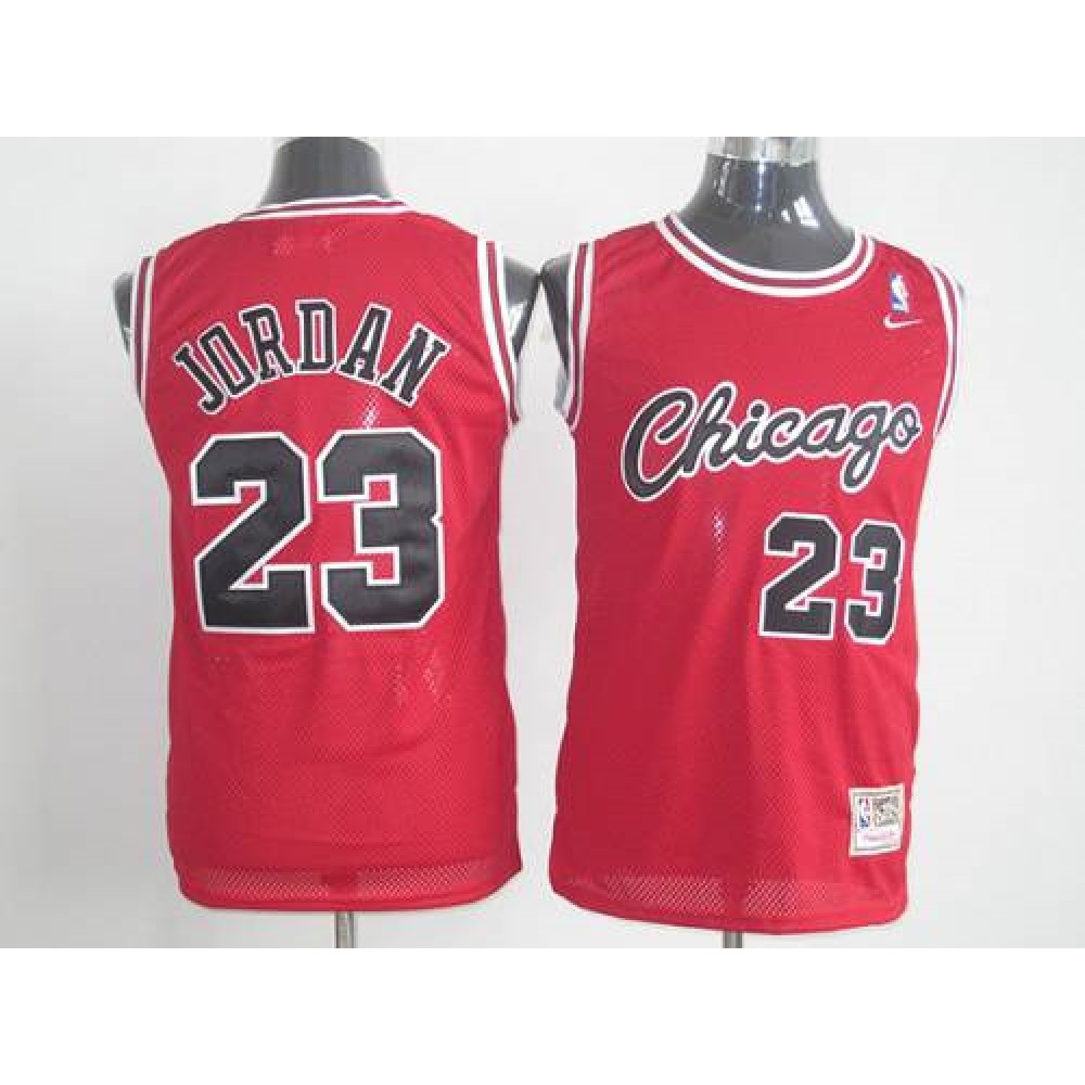 Bulls #23 Michael Jordan Red Throwback Stitched NBA Jersey