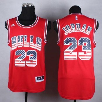 Bulls #23 Michael Jordan Red USA Flag Fashion Stitched NBA Jersey Bulls #23 Michael Jordan Red USA Flag Fashion Stitched NBA Jersey