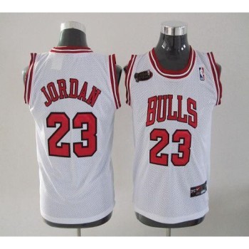 Bulls #23 Michael Jordan White Champion Patch Stitched Youth NBA Jersey Bulls #23 Michael Jordan White Champion Patch Stitched Youth NBA Jersey