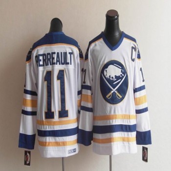 CCM Throwback Sabres #11 Perreault White Stitched NHL Jersey CCM Throwback Sabres #11 Perreault White Stitched NHL Jersey