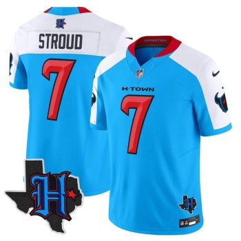 Men's Houston Texans #7 C.J. Stroud Blue/White 2024 F.U.S.E. Limited Stitched Jersey Men's Houston Texans #7 C.J. Stroud Blue/White 2024 F.U.S.E. Limited Stitched Jersey