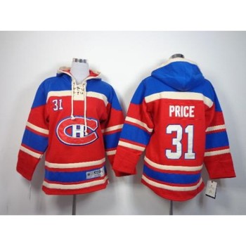 Canadiens #31 Carey Price Red Sawyer Hooded Sweatshirt Stitched Youth NHL Jersey Canadiens #31 Carey Price Red Sawyer Hooded Sweatshirt Stitched Youth NHL Jersey