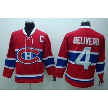 Canadiens #4 Jean Beliveau Stitched Red CH CCM Throwback NHL Jersey Canadiens #4 Jean Beliveau Stitched Red CH CCM Throwback NHL Jersey