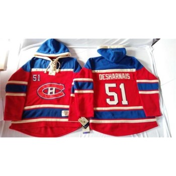 Canadiens #51 David Desharnais Red Sawyer Hooded Sweatshirt Stitched NHL Jersey Canadiens #51 David Desharnais Red Sawyer Hooded Sweatshirt Stitched NHL Jersey