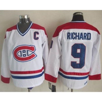 Canadiens #9 Maurice Richard White CH-CCM Throwback Stitched NHL Jersey Canadiens #9 Maurice Richard White CH-CCM Throwback Stitched NHL Jersey