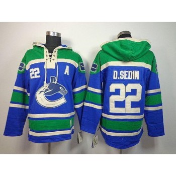 Canucks #22 Daniel Sedin Blue Sawyer Hooded Sweatshirt Stitched NHL Jersey Canucks #22 Daniel Sedin Blue Sawyer Hooded Sweatshirt Stitched NHL Jersey