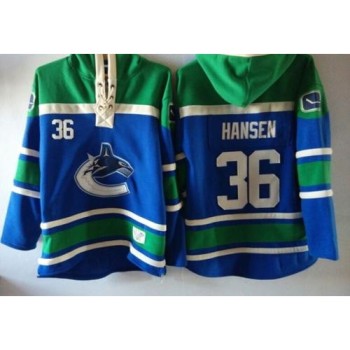Canucks #36 Jannik Hansen Blue Sawyer Hooded Sweatshirt Stitched NHL Jersey Canucks #36 Jannik Hansen Blue Sawyer Hooded Sweatshirt Stitched NHL Jersey