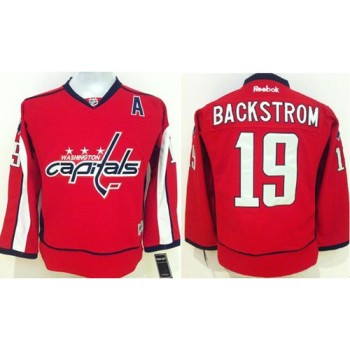 Capitals #19 Nicklas Backstrom Stitched Red Youth NHL Jersey