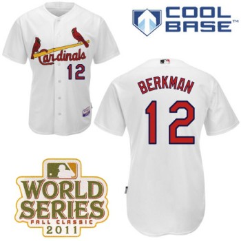 Cardinals #12 Lance Berkman White Cool Base 2011 World Series Patch Stitched MLB Jersey Cardinals #12 Lance Berkman White Cool Base 2011 World Series Patch Stitched MLB Jersey