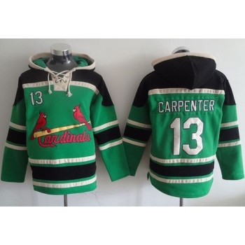 Cardinals #13 Matt Carpenter Green Sawyer Hooded Sweatshirt MLB Hoodie