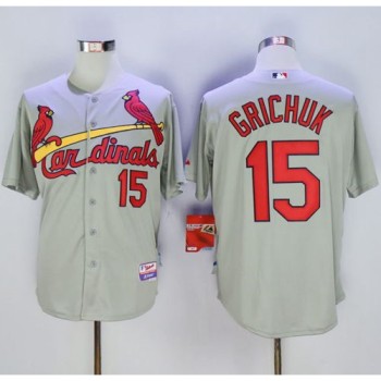 Cardinals #15 Randal Grichuk Grey Cool Base Stitched MLB Jersey Cardinals #15 Randal Grichuk Grey Cool Base Stitched MLB Jersey