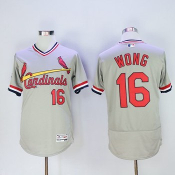 Cardinals #16 Kolten Wong Grey Flexbase Authentic Collection Cooperstown Stitched MLB Jersey Cardinals #16 Kolten Wong Grey Flexbase Authentic Collection Cooperstown Stitched MLB Jersey