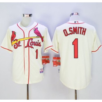 Cardinals #1 Ozzie Smith Cream Cool Base Stitched MLB Jersey Cardinals #1 Ozzie Smith Cream Cool Base Stitched MLB Jersey