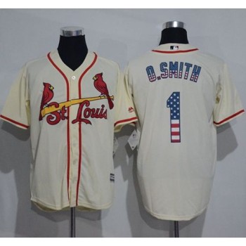 Cardinals #1 Ozzie Smith Cream USA Flag Fashion Stitched MLB Jersey Cardinals #1 Ozzie Smith Cream USA Flag Fashion Stitched MLB Jersey