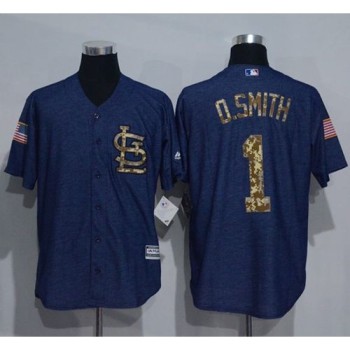 Cardinals #1 Ozzie Smith Denim Blue Salute to Service Stitched MLB Jersey Cardinals #1 Ozzie Smith Denim Blue Salute to Service Stitched MLB Jersey