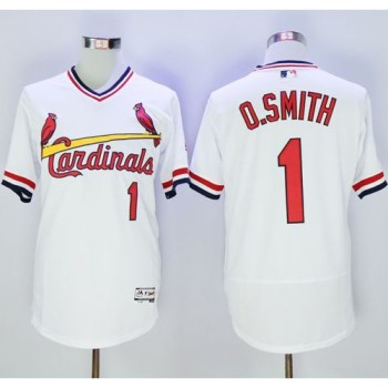 Cardinals #1 Ozzie Smith White Flexbase Authentic Collection Cooperstown Stitched MLB Jersey Cardinals #1 Ozzie Smith White Flexbase Authentic Collection Cooperstown Stitched MLB Jersey