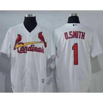 Cardinals #1 Ozzie Smith White New Cool Base Stitched MLB Jersey