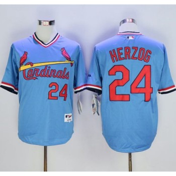 Cardinals #24 Whitey Herzog Blue 1982 Turn Back The Clock Stitched MLB Jersey Cardinals #24 Whitey Herzog Blue 1982 Turn Back The Clock Stitched MLB Jersey