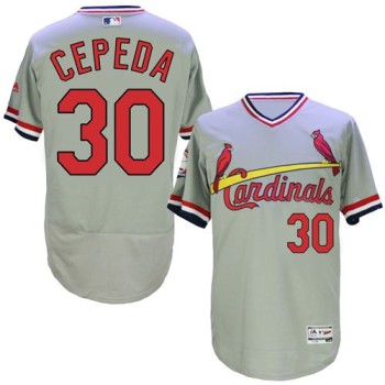 Cardinals #30 Orlando CePena Grey Flexbase Authentic Collection Cooperstown Stitched MLB Jersey Cardinals #30 Orlando CePena Grey Flexbase Authentic Collection Cooperstown Stitched MLB Jersey