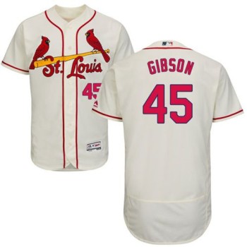 Cardinals #45 Bob Gibson Cream Flexbase Authentic Collection Stitched MLB Jersey Cardinals #45 Bob Gibson Cream Flexbase Authentic Collection Stitched MLB Jersey