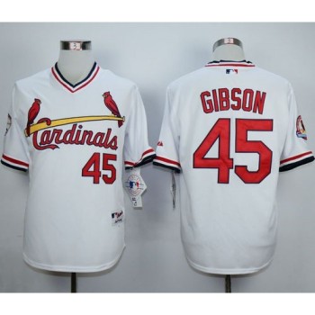Cardinals #45 Bob Gibson White 1982 Turn Back The Clock Stitched MLB Jersey Cardinals #45 Bob Gibson White 1982 Turn Back The Clock Stitched MLB Jersey