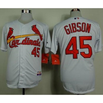 Cardinals #45 Bob Gibson White Cool Base Stitched MLB Jersey Cardinals #45 Bob Gibson White Cool Base Stitched MLB Jersey