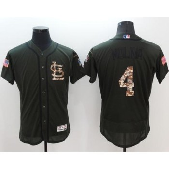 Cardinals #4 Yadier Molina Green Flexbase Authentic Collection Salute to Service Stitched MLB Jersey Cardinals #4 Yadier Molina Green Flexbase Authentic Collection Salute to Service Stitched MLB Jersey