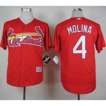 Cardinals #4 Yadier Molina Red Cool Base Stitched MLB Jersey Cardinals #4 Yadier Molina Red Cool Base Stitched MLB Jersey