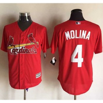 Cardinals #4 Yadier Molina Red New Cool Base Stitched MLB Jersey Cardinals #4 Yadier Molina Red New Cool Base Stitched MLB Jersey