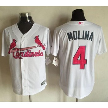 Cardinals #4 Yadier Molina White New Cool Base 2016 Mother's Day Stitched MLB Jersey Cardinals #4 Yadier Molina White New Cool Base 2016 Mother's Day Stitched MLB Jersey