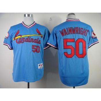 Cardinals #50 Adam Wainwright Blue 1982 Turn Back The Clock Stitched MLB Jersey Cardinals #50 Adam Wainwright Blue 1982 Turn Back The Clock Stitched MLB Jersey
