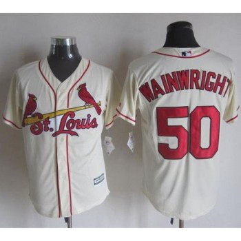Cardinals #50 Adam Wainwright Cream New Cool Base Stitched MLB Jersey Cardinals #50 Adam Wainwright Cream New Cool Base Stitched MLB Jersey