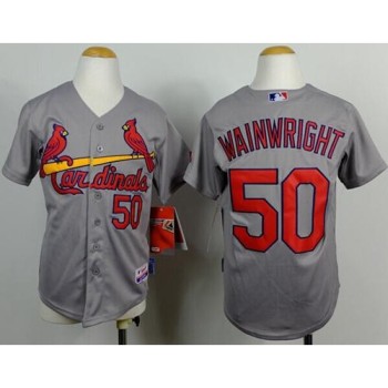 Cardinals #50 Adam Wainwright Grey Cool Base Stitched Youth MLB Jersey Cardinals #50 Adam Wainwright Grey Cool Base Stitched Youth MLB Jersey
