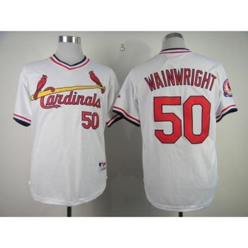 Cardinals #50 Adam Wainwright White 1982 Turn Back The Clock Stitched MLB Jersey Cardinals #50 Adam Wainwright White 1982 Turn Back The Clock Stitched MLB Jersey