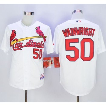 Cardinals #50 Adam Wainwright White Stitched MLB Jersey Cardinals #50 Adam Wainwright White Stitched MLB Jersey