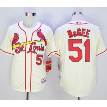 Cardinals #51 Willie McGee Cream Cool Base Stitched MLB Jersey Cardinals #51 Willie McGee Cream Cool Base Stitched MLB Jersey