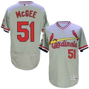 Cardinals #51 Willie McGee Grey Flexbase Authentic Collection Cooperstown Stitched MLB Jersey Cardinals #51 Willie McGee Grey Flexbase Authentic Collection Cooperstown Stitched MLB Jersey