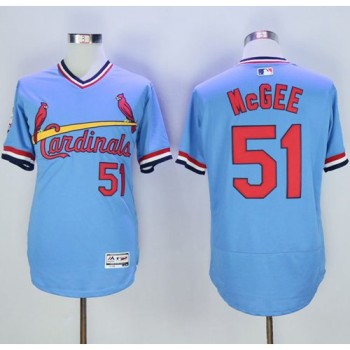 Cardinals #51 Willie McGee Light Blue Flexbase Authentic Collection Cooperstown Stitched MLB Jersey Cardinals #51 Willie McGee Light Blue Flexbase Authentic Collection Cooperstown Stitched MLB Jersey