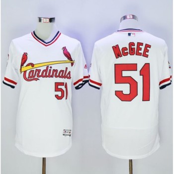 Cardinals #51 Willie McGee White Flexbase Authentic Collection Cooperstown Stitched MLB Jersey Cardinals #51 Willie McGee White Flexbase Authentic Collection Cooperstown Stitched MLB Jersey