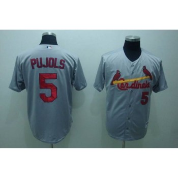 Cardinals #5 Albert Pujols Stitched Grey MLB Jersey Cardinals #5 Albert Pujols Stitched Grey MLB Jersey