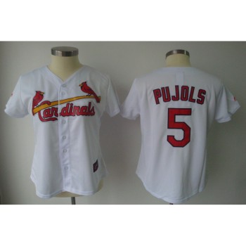 Cardinals #5 Albert Pujols White Women's Fashion Stitched MLB Jersey Cardinals #5 Albert Pujols White Women's Fashion Stitched MLB Jersey