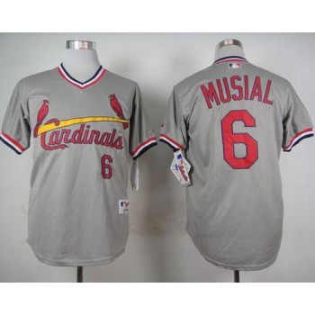 Cardinals #6 Stan Musial Grey 1978 Turn Back The Clock Stitched MLB Jersey Cardinals #6 Stan Musial Grey 1978 Turn Back The Clock Stitched MLB Jersey