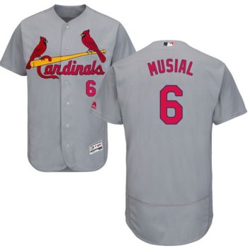 Cardinals #6 Stan Musial Grey Flexbase Authentic Collection Stitched MLB Jersey Cardinals #6 Stan Musial Grey Flexbase Authentic Collection Stitched MLB Jersey