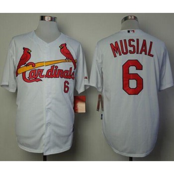 Cardinals #6 Stan Musial White Cool Base Stitched MLB Jersey Cardinals #6 Stan Musial White Cool Base Stitched MLB Jersey