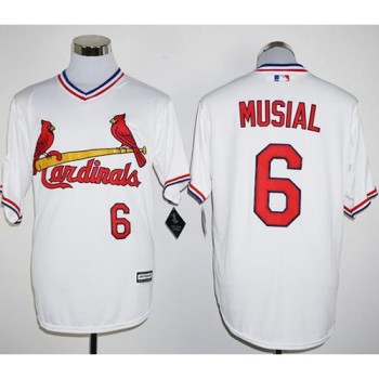 Cardinals #6 Stan Musial White New Cool Base Cooperstown Stitched MLB Jersey Cardinals #6 Stan Musial White New Cool Base Cooperstown Stitched MLB Jersey