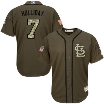 Cardinals #7 Matt Holliday Green Salute to Service Stitched Youth MLB Jersey Cardinals #7 Matt Holliday Green Salute to Service Stitched Youth MLB Jersey